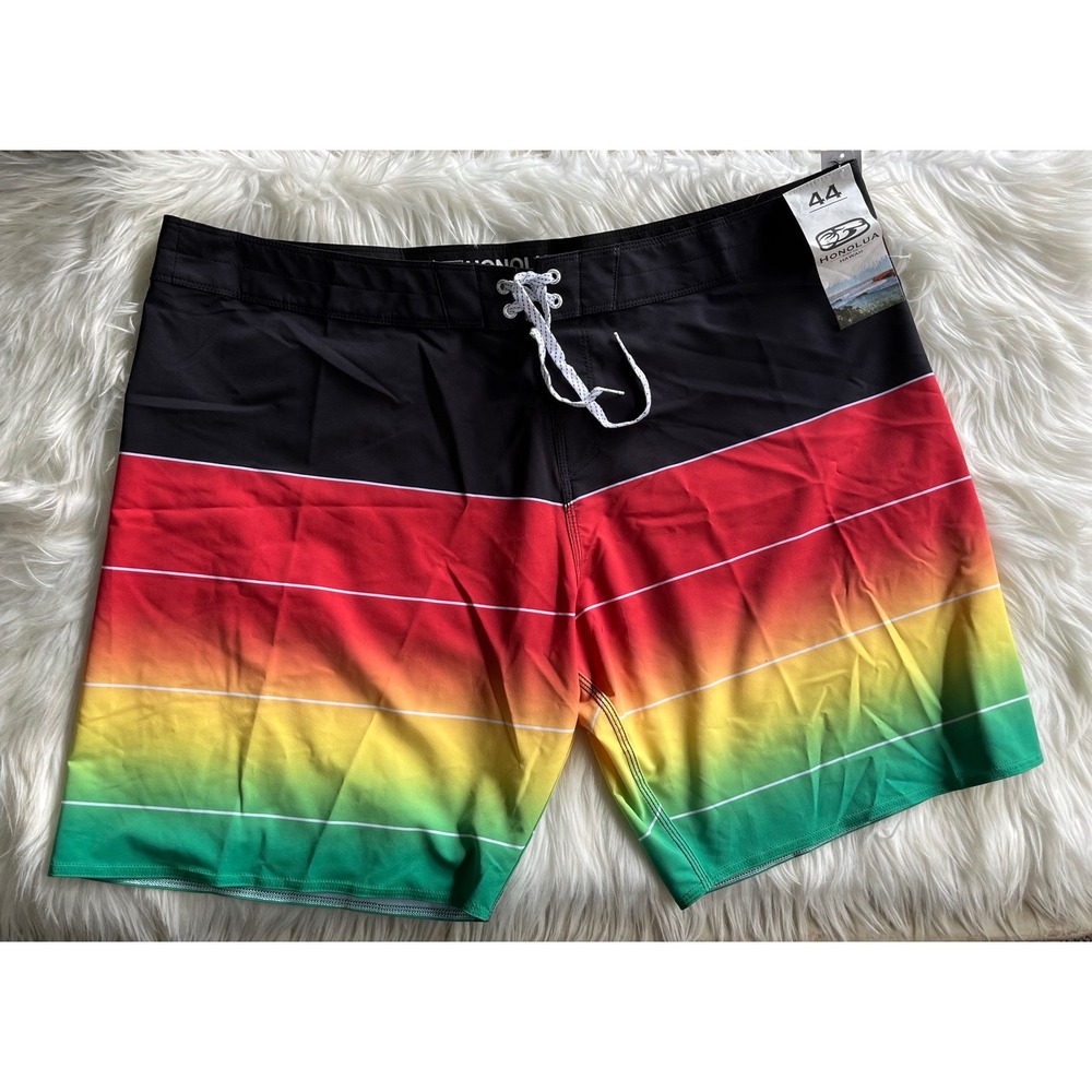 NWT Honolua Surf Co. Surf Shorts Boardshort Reggae Stripe 44